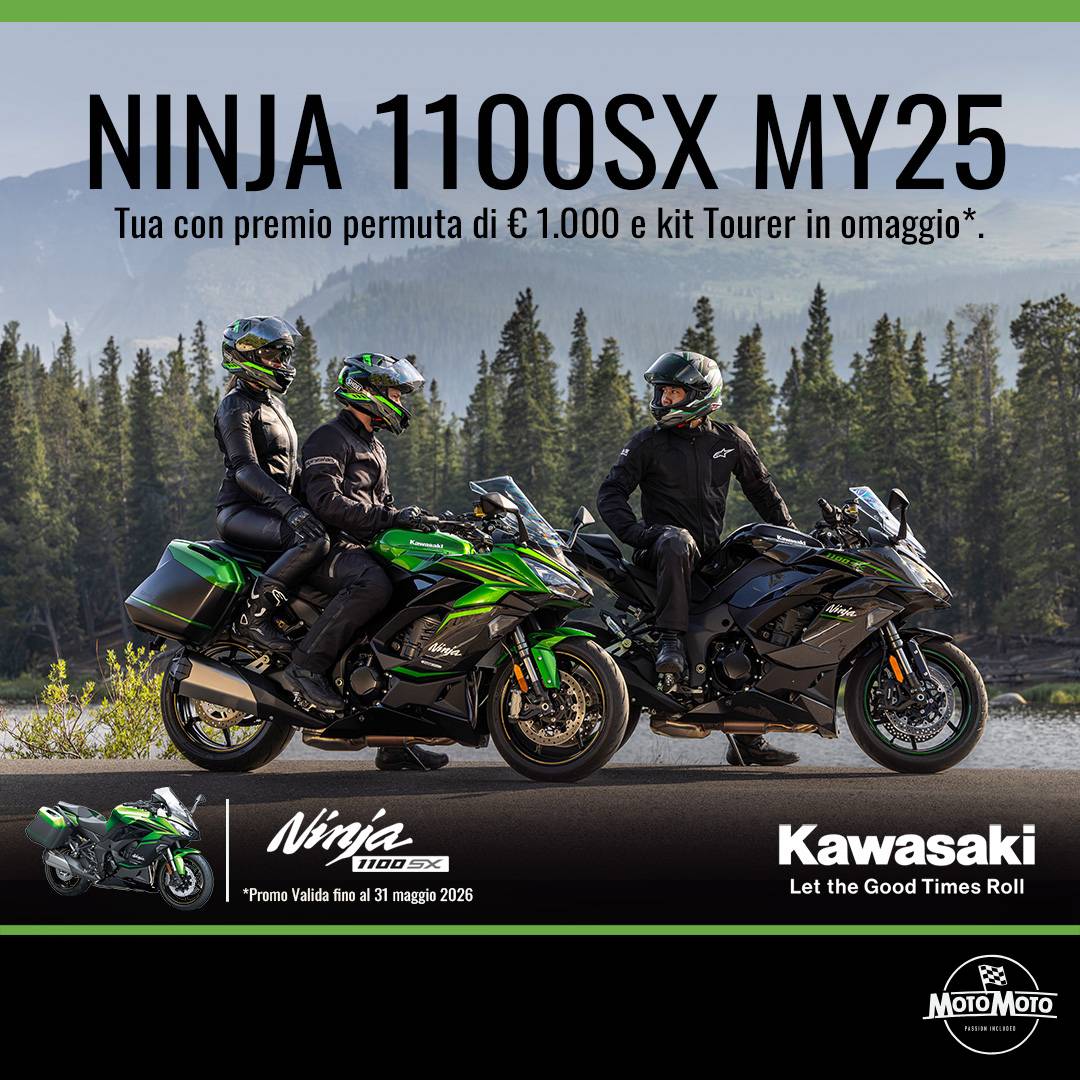 Kawasaki Ninja 1100SX MY25 — premio permuta 1000 euro + kit Tourer in omaggio