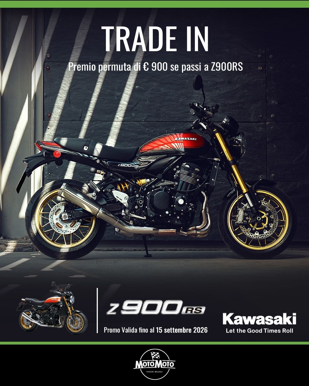 Kawasaki Z900RS Trade-In premio permuta 900 euro