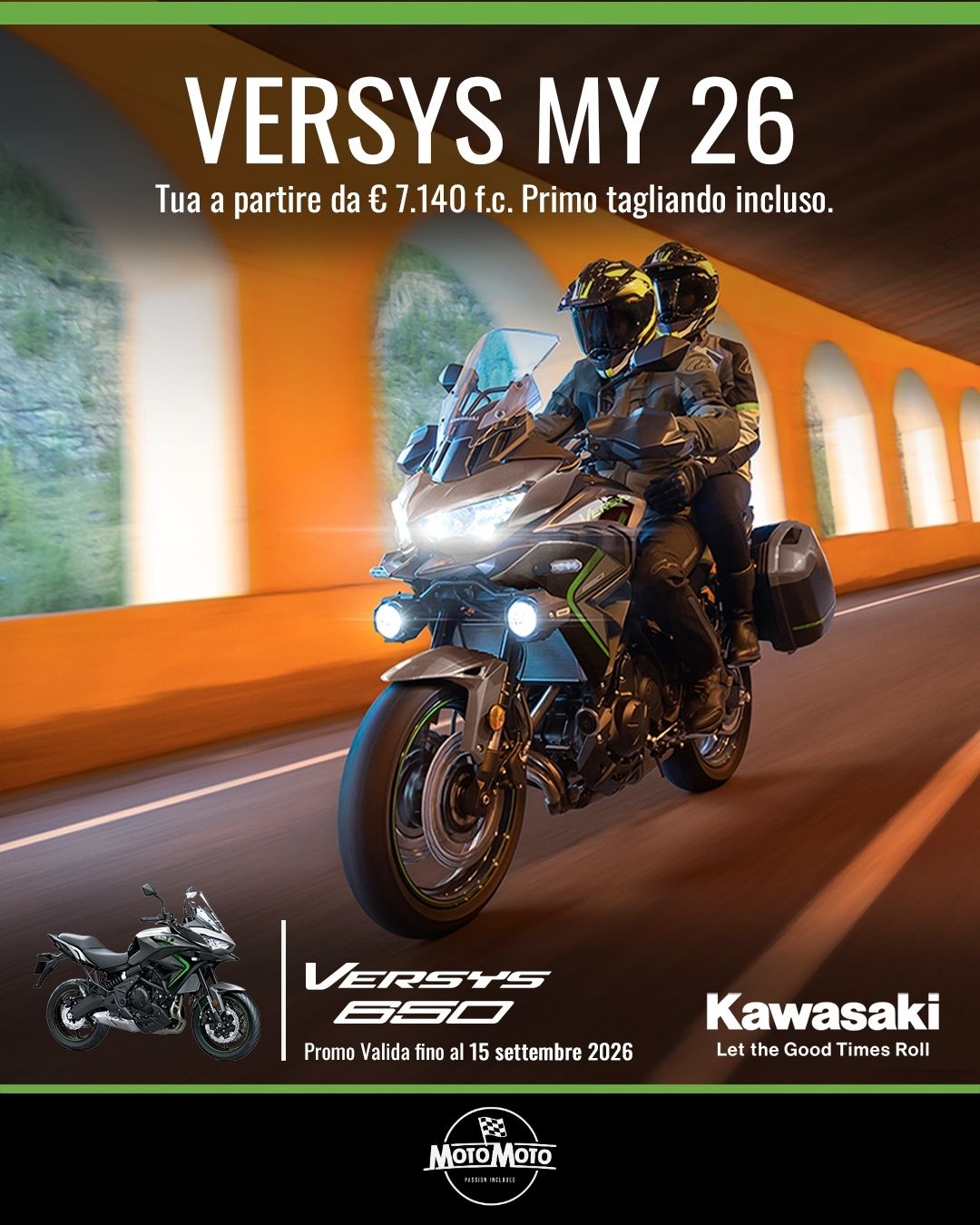 Kawasaki Versys 650 MY26 da 7.140 euro