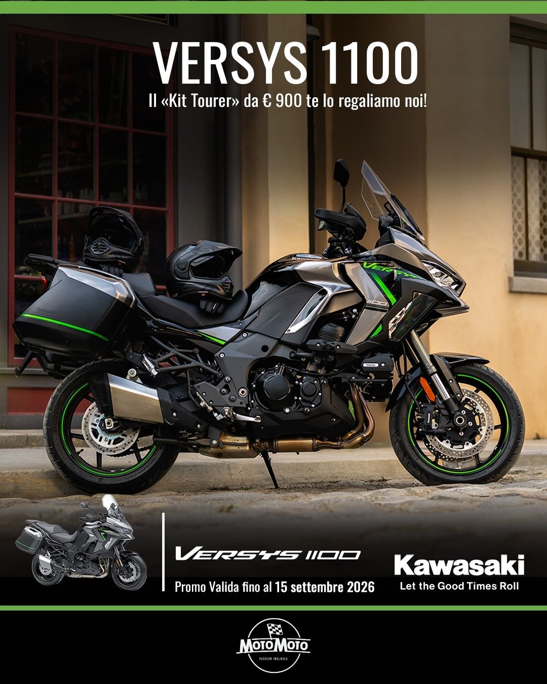 Kawasaki Versys 1100 con Kit Tourer da 900 euro in omaggio
